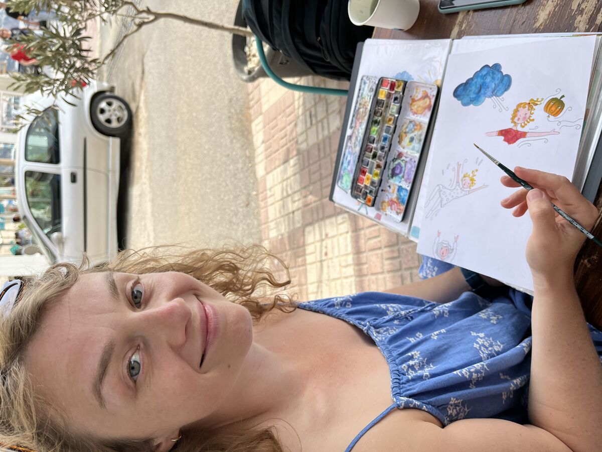 Watercolor painting process