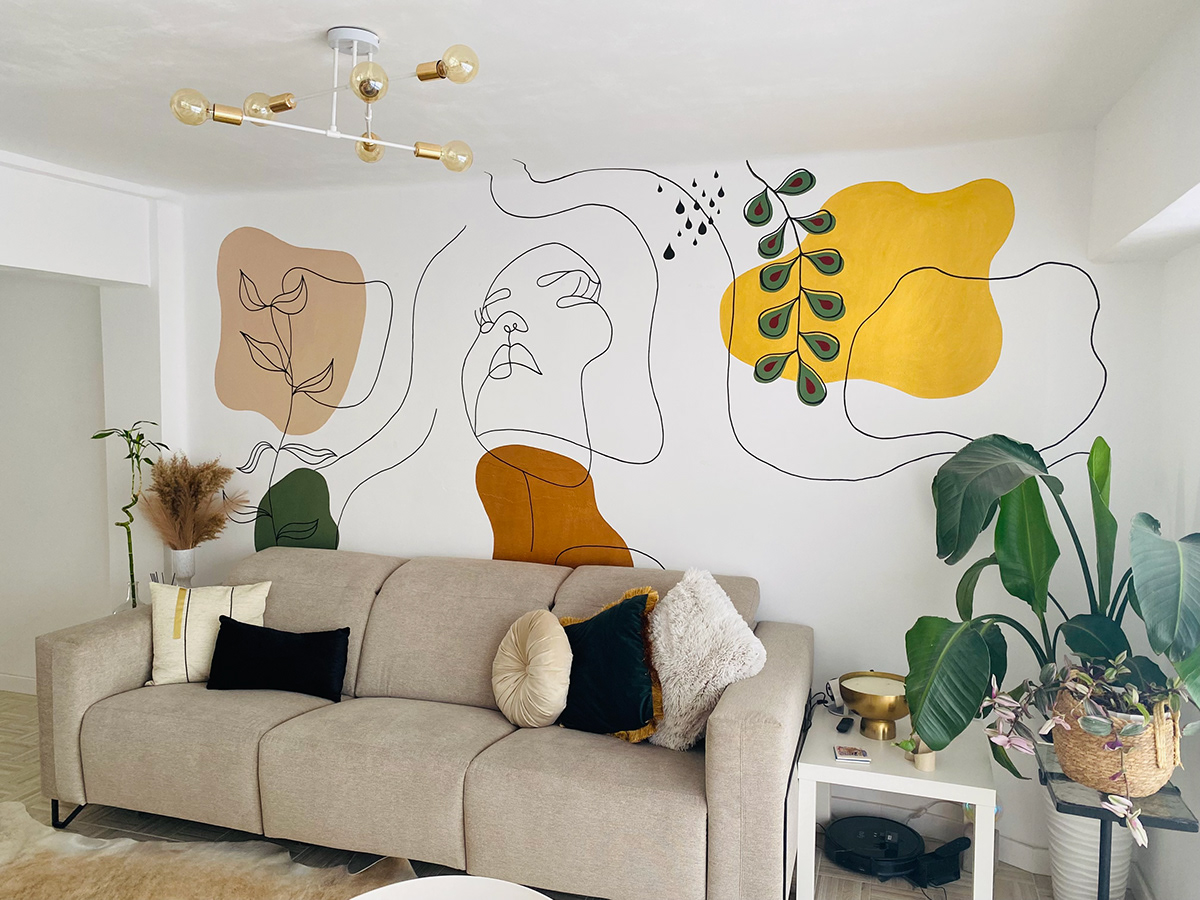 Bespoke watercolor mural design