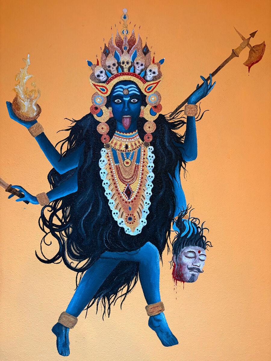 Large scale watercolor mural